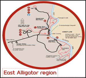 Mapa Kakadu East Alligator - Australia